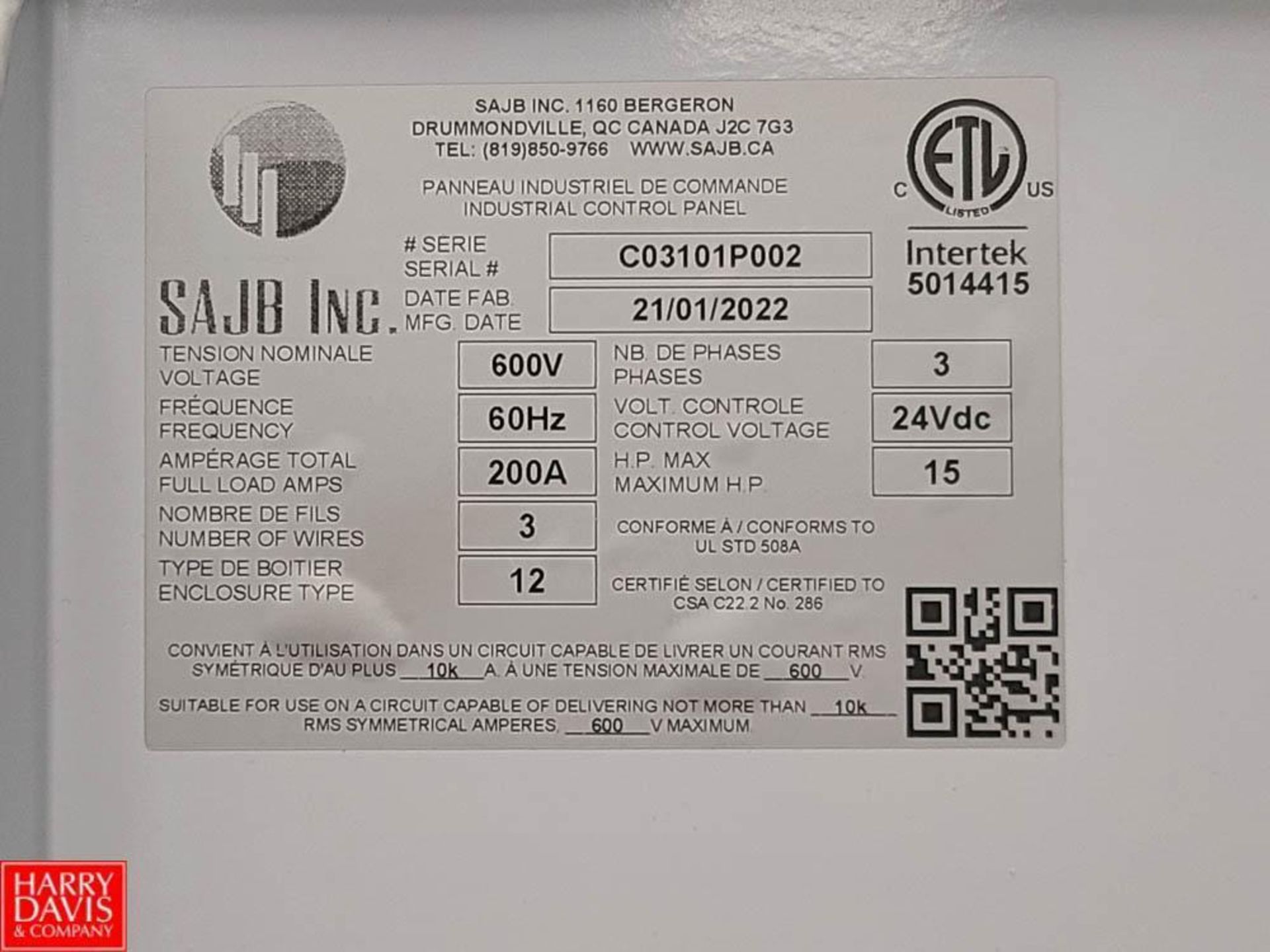 2022 Control Panel with Variable-Frequency Drives Brakers and Fuses - Rigging Fee: $400 - Image 5 of 5