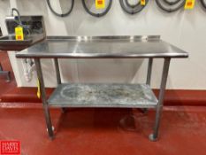 S/S Topped Table with Shelf, 4’ x 2’ - Rigging Fee: $100
