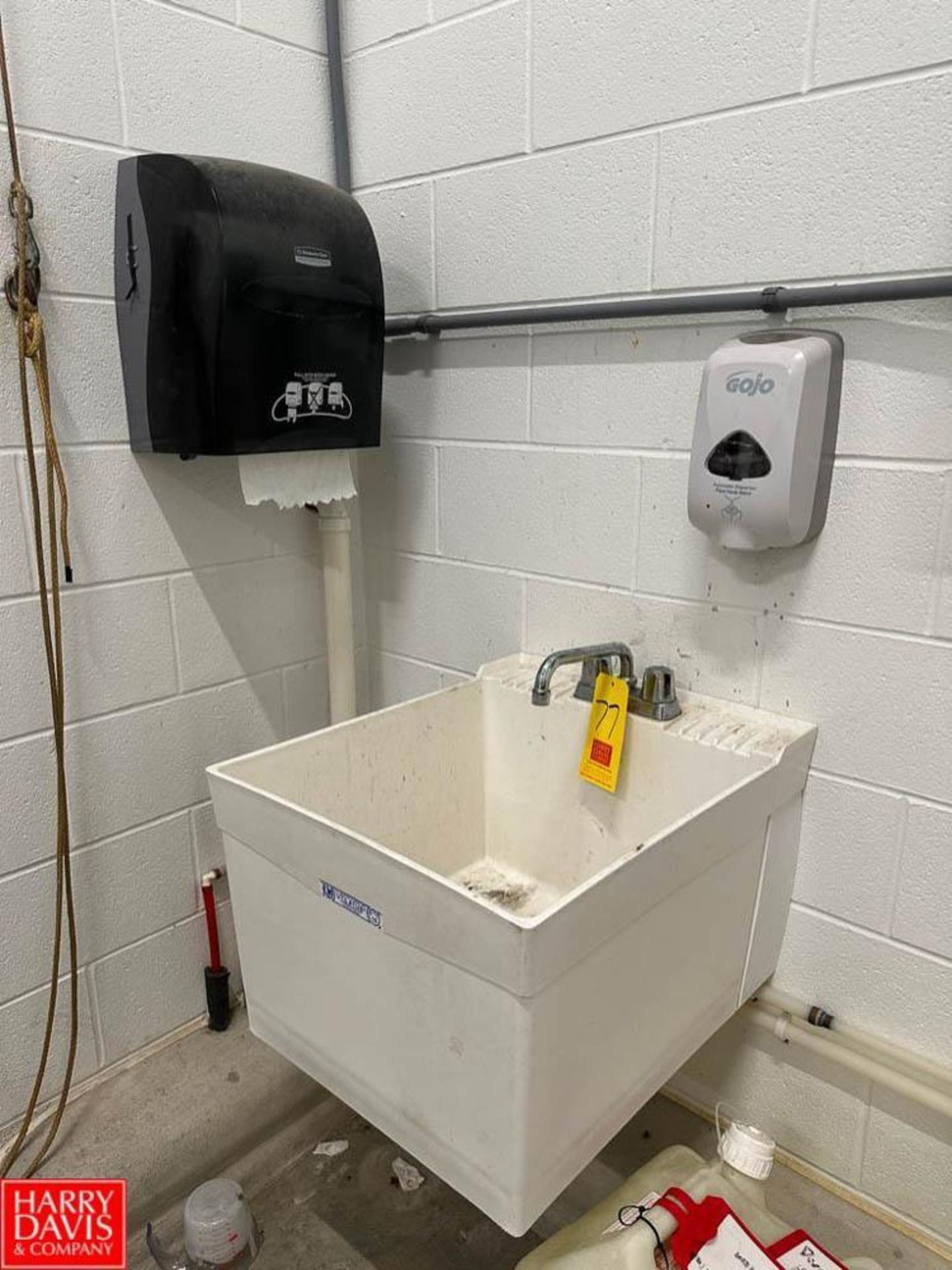 Utility Sink with Paper Towel and Soap Dispenser - Rigging Fee: $100