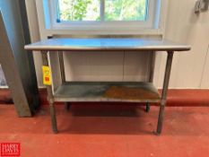 S/S Topped Table with Shelf, 4’ x 2’ - Rigging Fee: $100