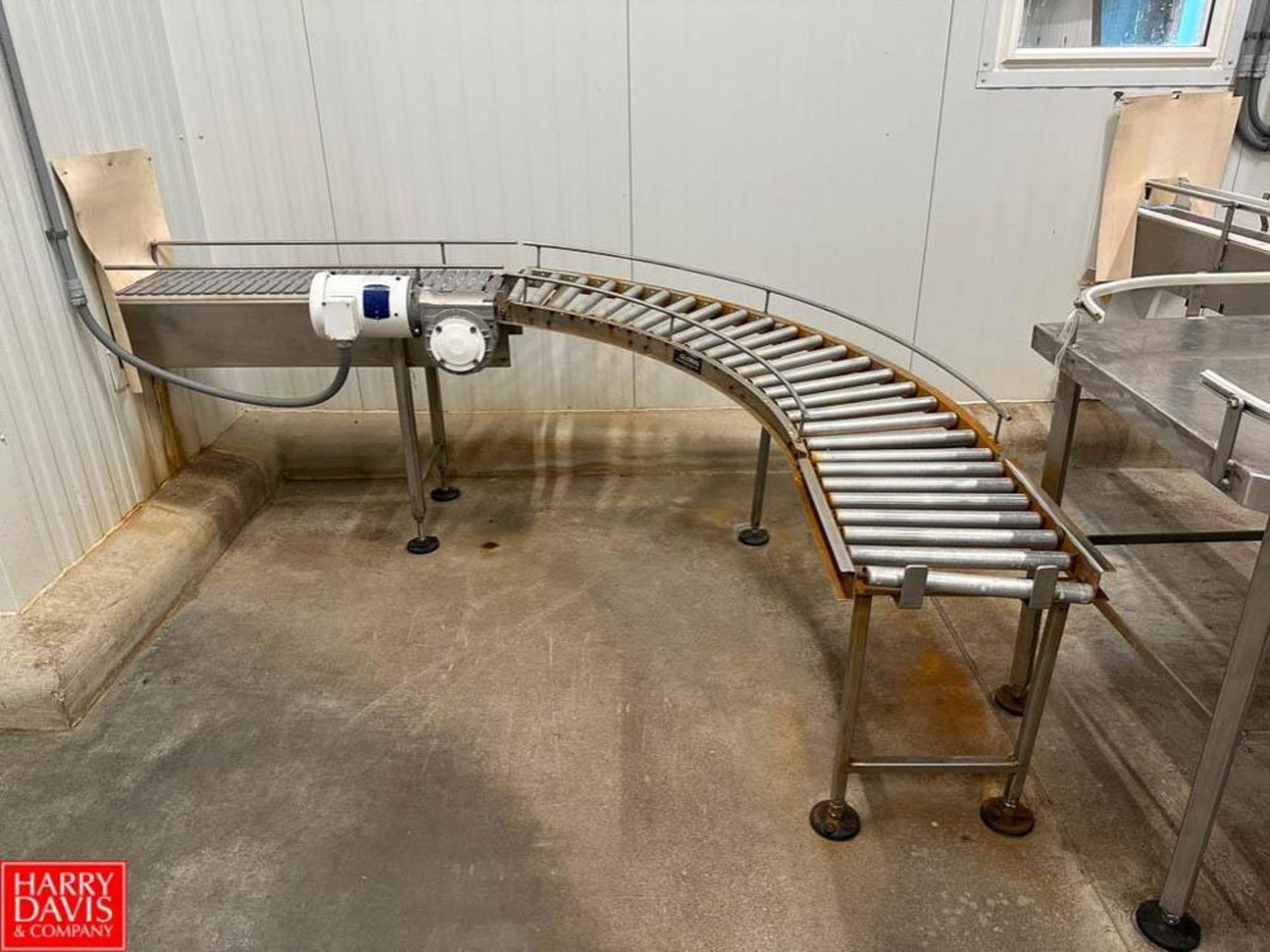 13’ x 1’ S/S Framed Power Conveyor with 6’ x 16” Gravity Fed Roller Conveyor - Rigging Fee: $300 - Image 2 of 2