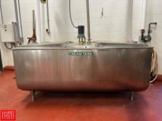Sunset 500 Gallon Dual Hinged Lid S/S Cream Tank with Vertical Agitation and Level Sensor