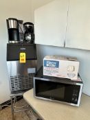 Ice Maker, Microwave, Box of Coffee Filters, Coffee Makers, Cabinet and (2) Tables - Rigging Fee: $1
