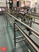 S/S Framed Power Case Conveyor, 128" x 14" with Gravity Fed Roller Conveyor, 12' x 15" - Rigging Fee