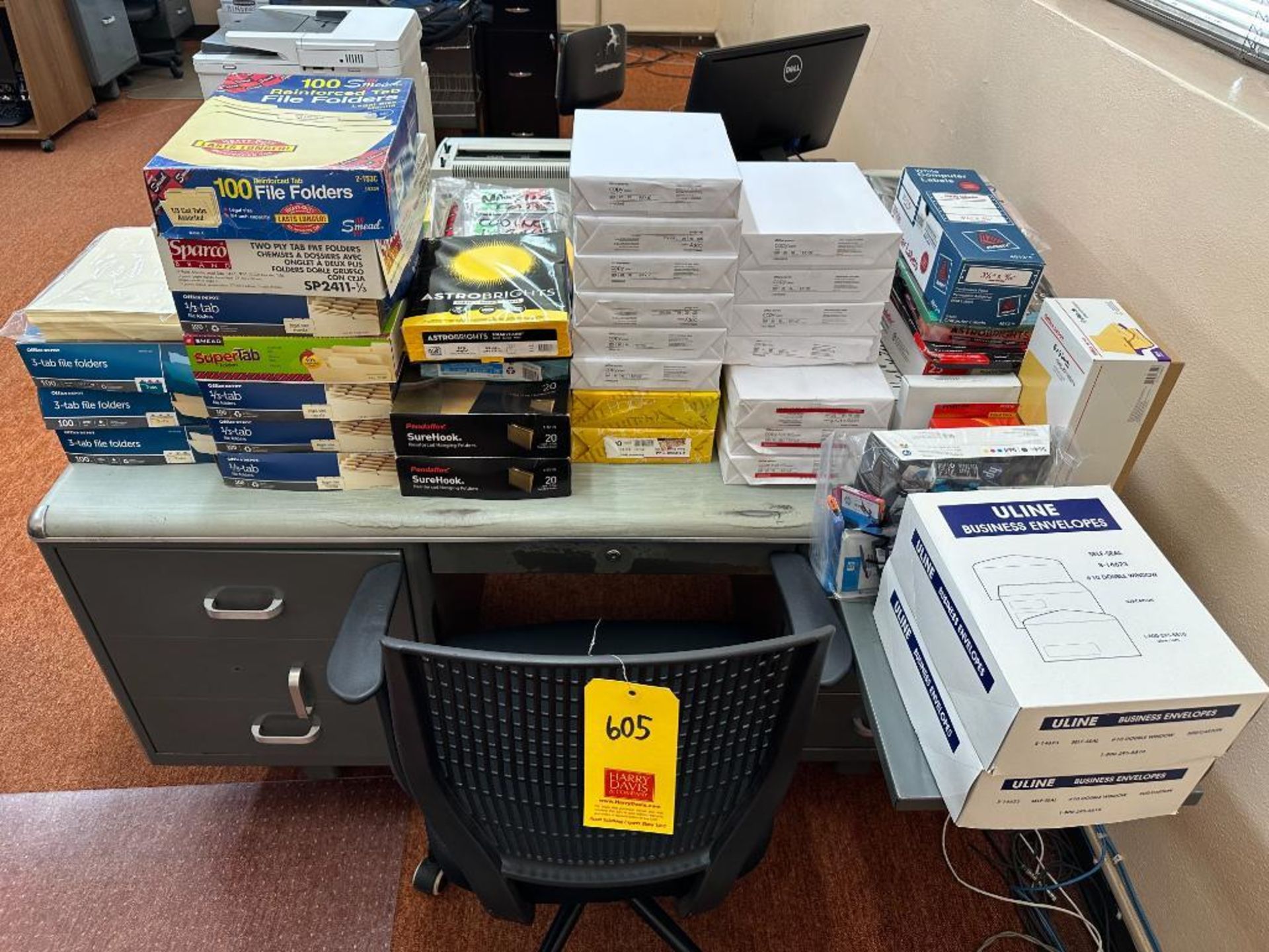 Desk, Chair, Assorted Paper Products and Folders - Rigging Fee: $150