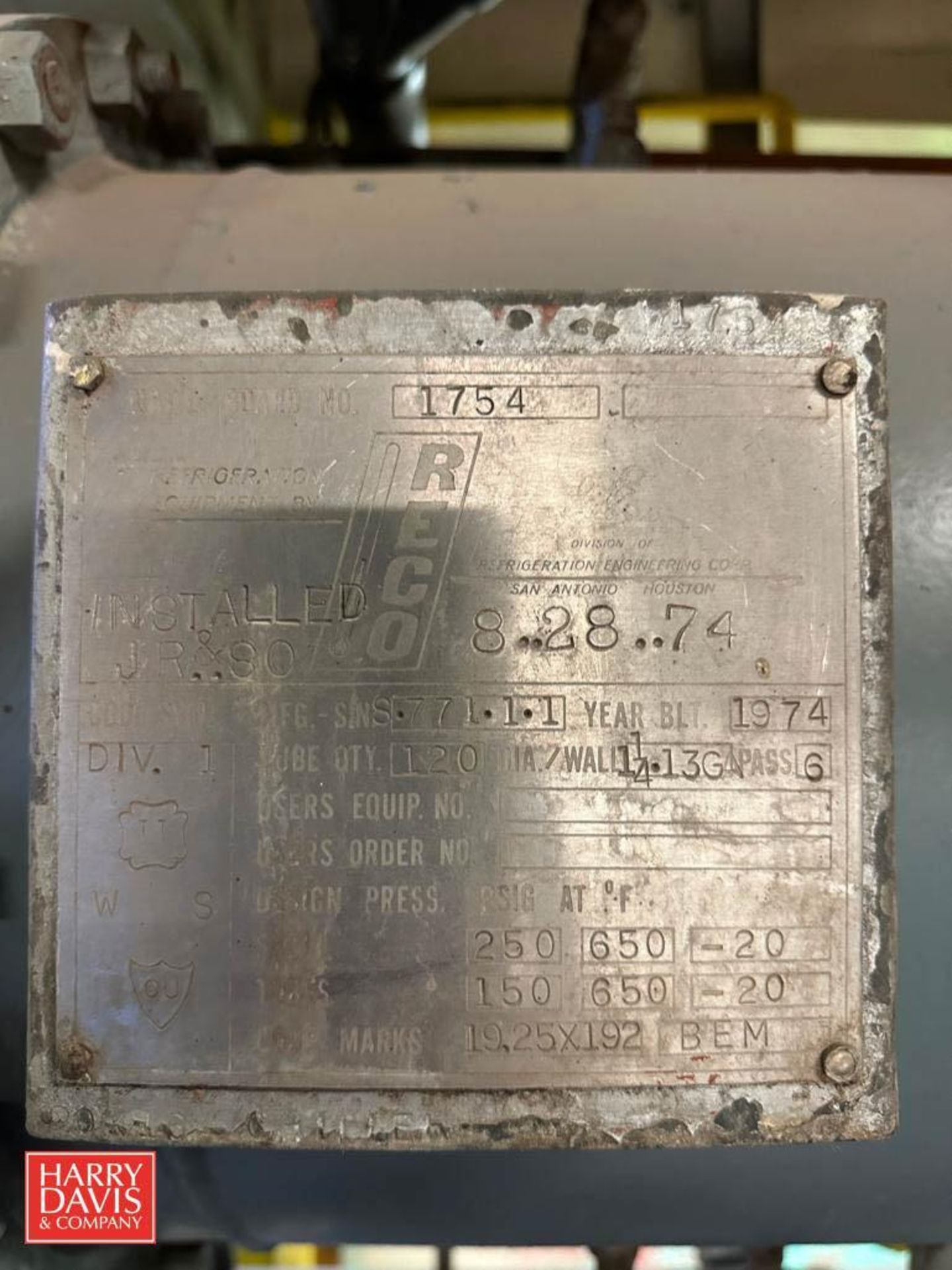 High Pressure 250 PSI Ammonia Receiver/Condenser at 650°F - Rigging Fee: $4,000 - Image 3 of 4