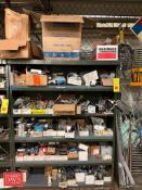 Assorted Bearings, Capacitors, Relays, Light Switch Covers and Shelf, 4’ x 64” x 12” - Rigging Fee: