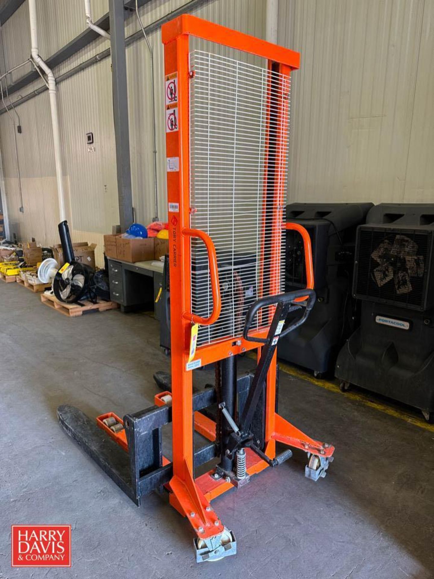 Tory Carrier 1,500 KG Cap Manual Pallet Fork Lift - Rigging Fee: $200