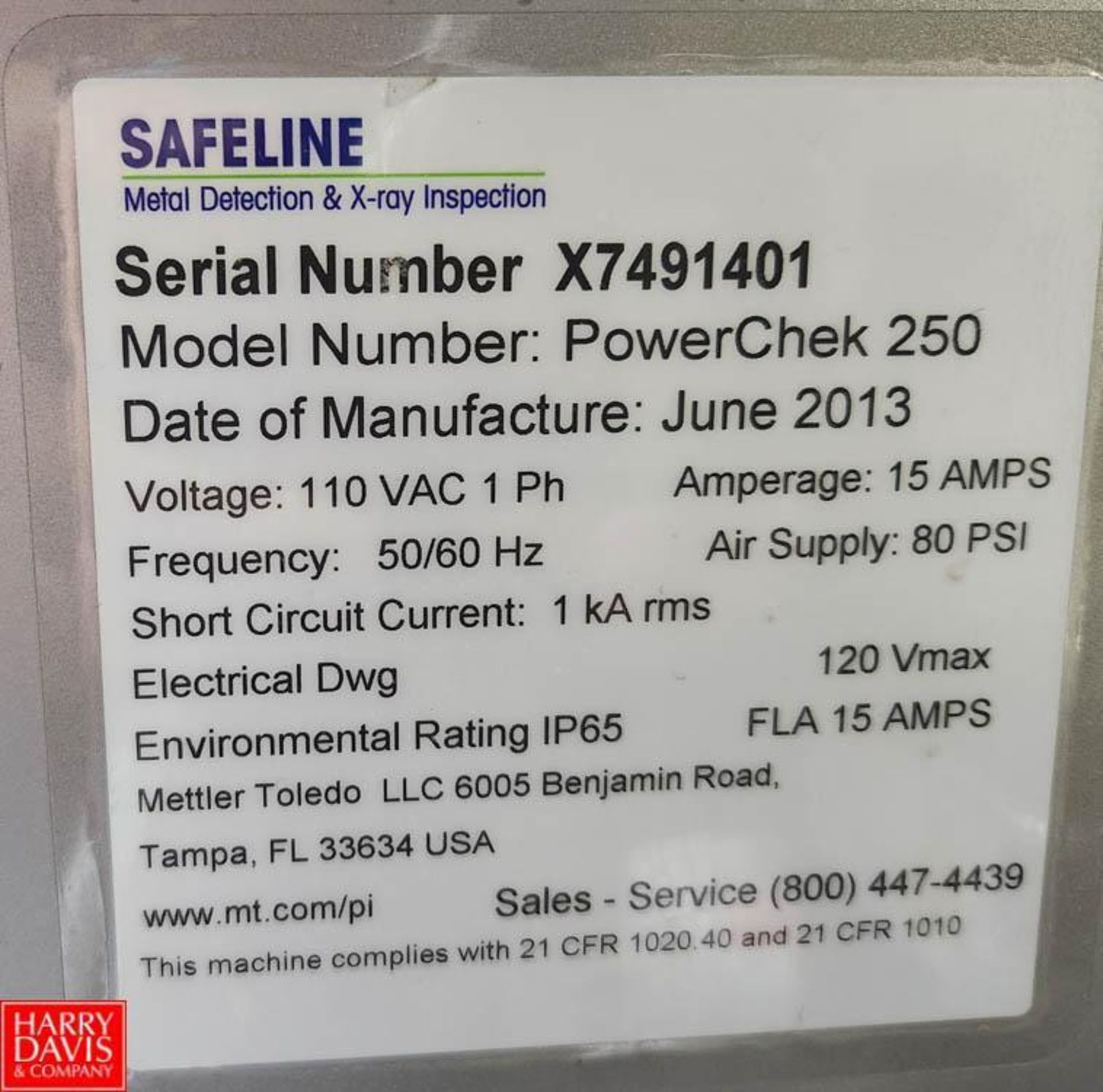 Mettler Toledo Safeline S/S X-Ray Machine, Model: Powercheck 250 with 16” x 7” Aperture - Image 4 of 4