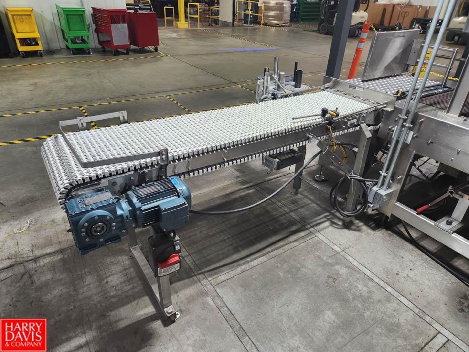 S/S Conveyor with 16" Width White MatTop Chain, Drive and Idler - Rigging Fee: $250