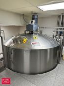 Walker 2,000 Gallon Dome-Top Cone-Bottom Jacketed 316 S/S Processor with Vertical Wide Sweep and