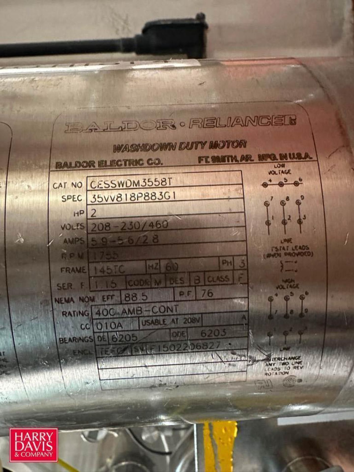 2017 Alfa Laval Positive Displacement Pump, Model: SRU3/027/LD, S/N: 172854 with Baldor S/S Clad 2 - Image 4 of 4