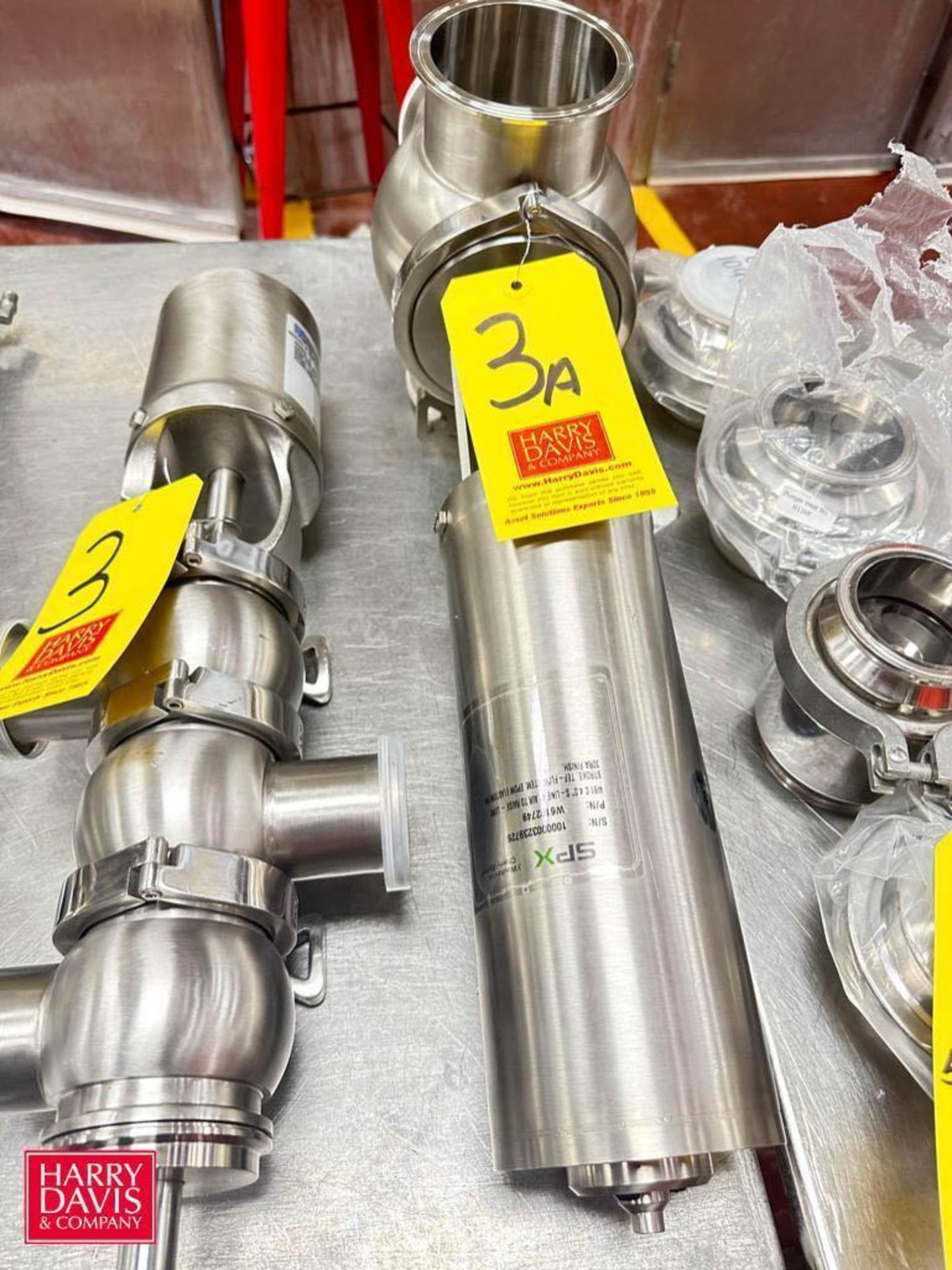 NEW SPX 4” S/S 3-Way Air Valves, S/N: W6102749, Clamp-Type - Rigging Fee: $35