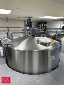 Walker 2,000 Gallon Dome-Top Cone-Bottom Jacketed 316 S/S Processor with Vertical Wide Sweep and