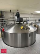 Walker 2,000 Gallon Dome-Top Cone-Bottom Jacketed 316 S/S Processor with Vertical Wide Sweep and