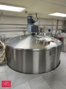 Walker 2,000 Gallon Dome-Top Cone-Bottom Jacketed 316 S/S Processor with Vertical Wide Sweep and