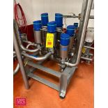 Alfa Laval S/S Air Valves in Manifold with Control Tops and S/S Rack - Rigging Fee: $210