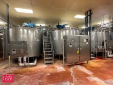 BULK BID (Lot 83-111): OO S/S Cheese Processing Vat Room, Including: (7) OO Tanks, Assorted Pumps, V