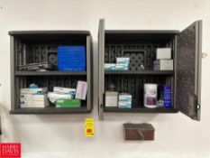 Suncast Poly Wall-Mounted Cabinets with Nitril Gloves, Sanitizing Wipes, Lens Cleaning Wipes