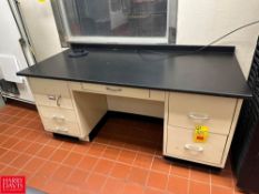 Metal Desk: 68" x 32" with Drawers and Chemical Resistant Top - Rigging Fee: $100