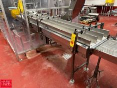 S/S Framed 4-Lane Conveyor: 10' x 18" with Roller Chain and Drive - Rigging Fee: $500