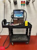 Video Jet Ink Jet Printer, Model: 1610DH, S/N: 395657904-01 on Rubbermaid Push Cart