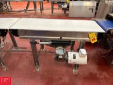 S/S Portable Framed Belt Conveyor with Drive: 52” x 18” and S/S Drip Shield - Rigging Fee: $200