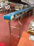S/S Portable Framed Belt Conveyor with Drive: 21' x 8" and S/S Drip Shield