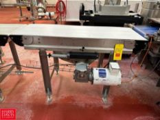S/S Portable Framed Belt Conveyor with Drive: 52” x 18” and S/S Drip Shield - Rigging Fee: $200
