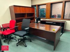 Desk, Back Desk, Bookcase, Wall Unit, Chairs and Refrigerator - Rigging Fee: $600