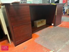 (2) Desks: 6’ x 3’ and 66” x 30" with Drawers - Rigging Fee: $100