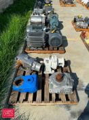 (4) Pallets: Right Angle Gearboxes, 50 HP 1,780 RPM, 60 HP 3,550 RPM Motor and 40 HP 3,535 RPM Motor