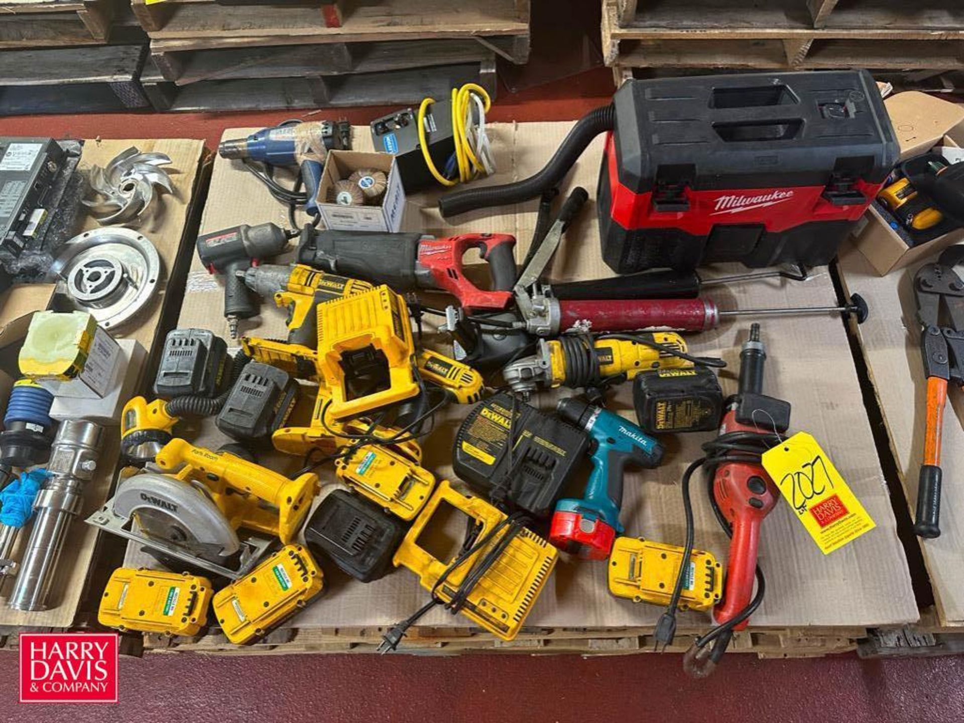 Assorted Power Tools, Batteries, Chargers and Grease Guns - Rigging Fee: $50