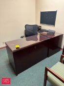 L-Shaped Desk, Bookcase, Lateral File Cabinet and Chairs - Rigging Fee: $400