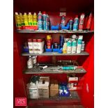 Flammable Liquid Storage Cabinet: 65" x 43” x 18” with Assorted Lubricants, Epoxy and Sealant