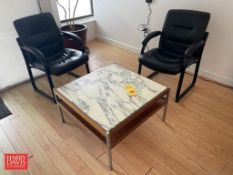 (2) Leather Chairs and Coffee Table - Rigging Fee: $75