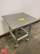 30" x 28" S/S Top Table, Mounted on Portable Base - Rigging Fee: $75