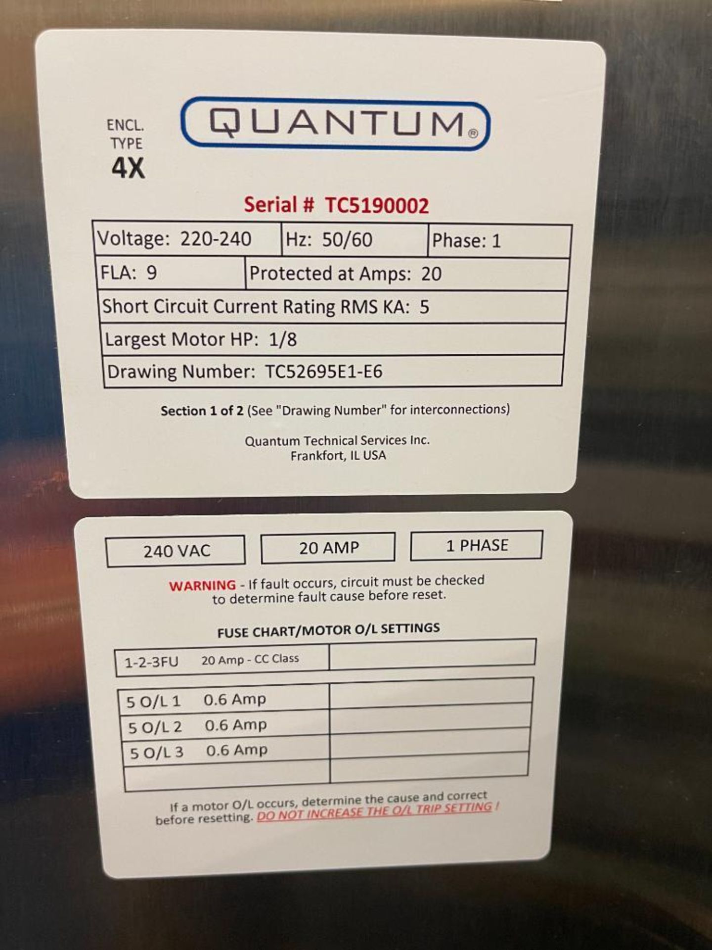 2019 Quantum Waterfall Topping Applicator, Model: TC-5, S/N: TC5190002 with S/S Reclaim Conveyor - Image 4 of 4