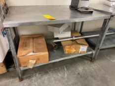 4' S/S Top Table with Shelf, 30" Depth - Rigging Fee: $100