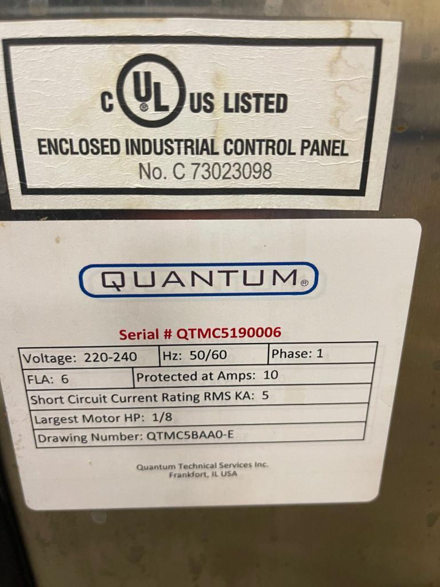 Quantum Sauce Applicator, Model: QTMC-5, S/N: QTMC5190006 with Allen-Bradley Powerflex 525 Variable - Image 4 of 4