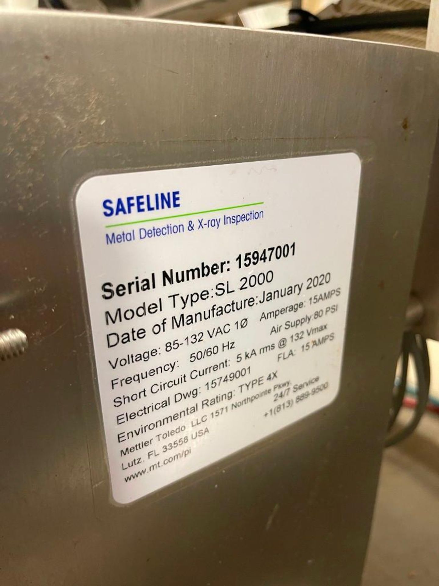 2020 Mettler-Toledo Safeline Metal Detector with 22" x 2.5" Aperture, Model: SL2000, S/N: 15947001 - Image 2 of 2