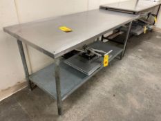 6' S/S Top Tables with Shelf, 30" Depth - Rigging Fee: $200