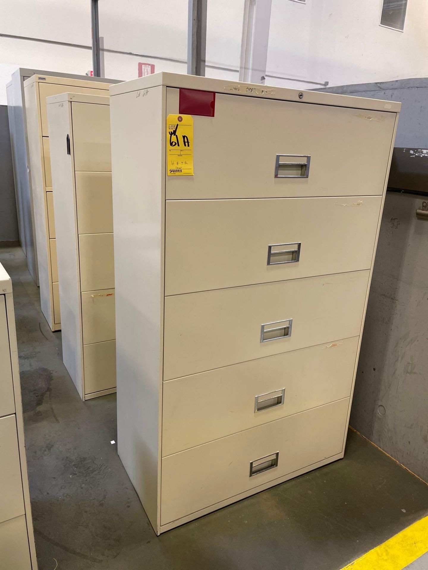 Lot of 5 File Cabinets, 5 Drawer: (4) 36" X 18" X 60", (1) 36" X 18" X 66"