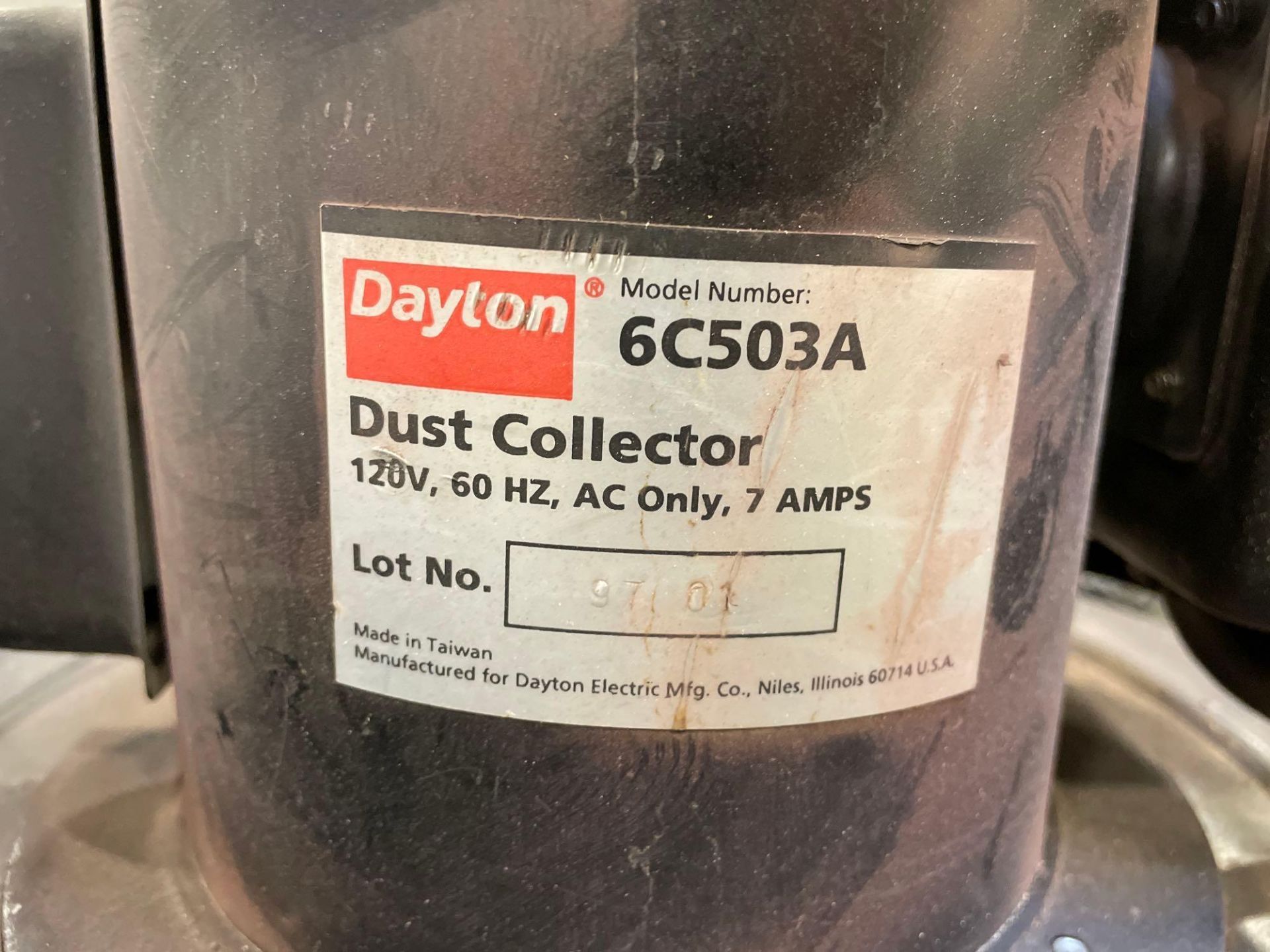 Lot of 2: Dayton Model 6C503A Dust Collectors - Image 6 of 6