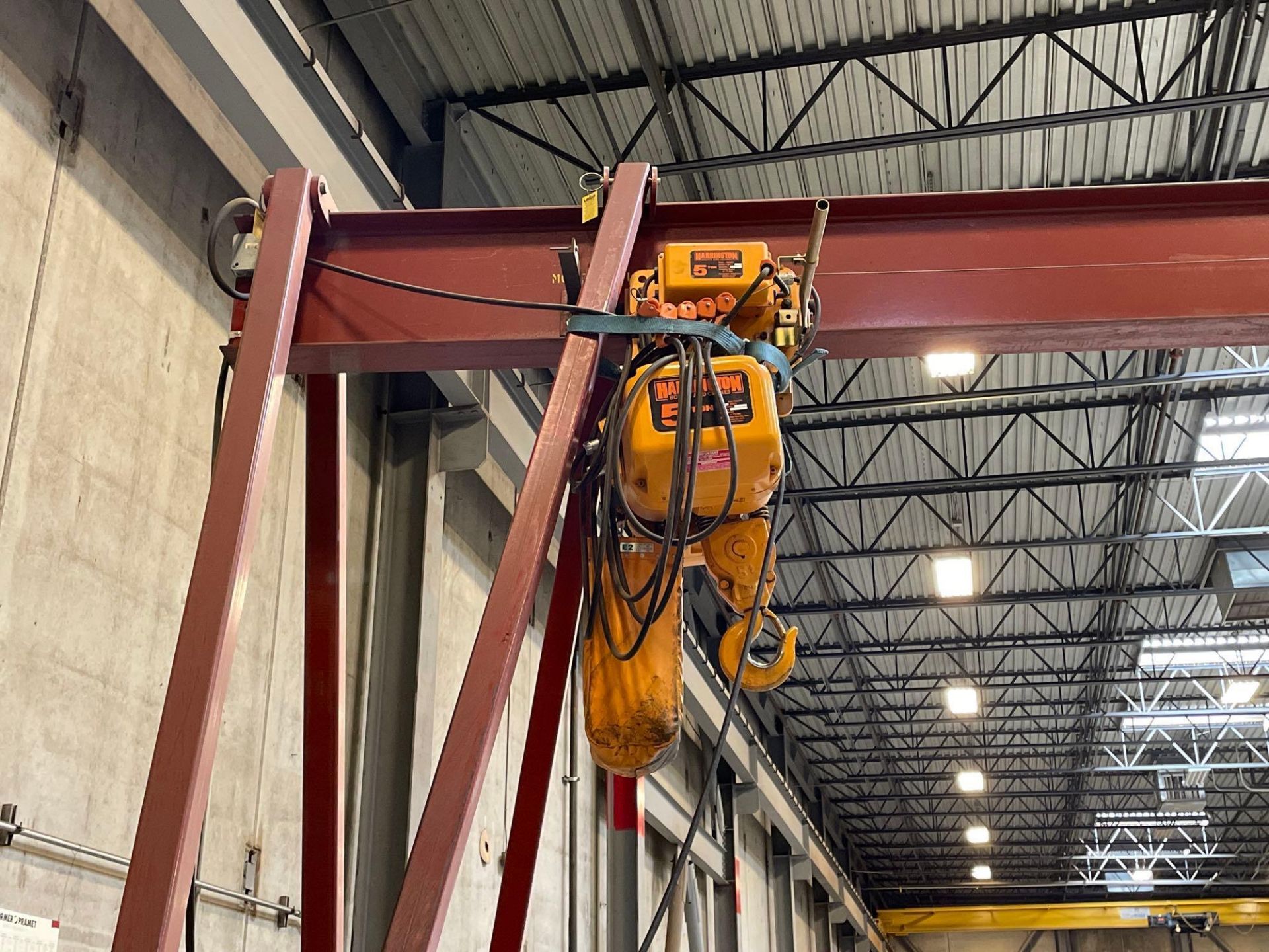 5 Ton A-Frame Gantry Crane on Casters with 5 Ton Harrington Hoist - Image 3 of 6