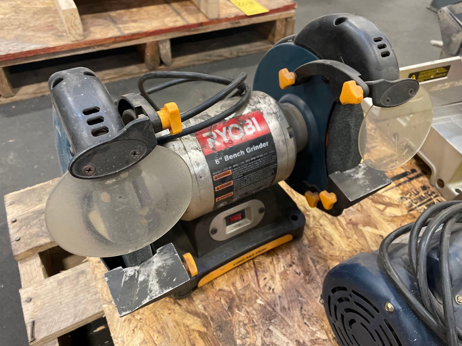 Lot of 3: (1) 8" Ryobi Bench Grinder, (1) Kalamazoo Bench Sander, (1) DeWalt 10" Wood Saw - Image 4 of 5