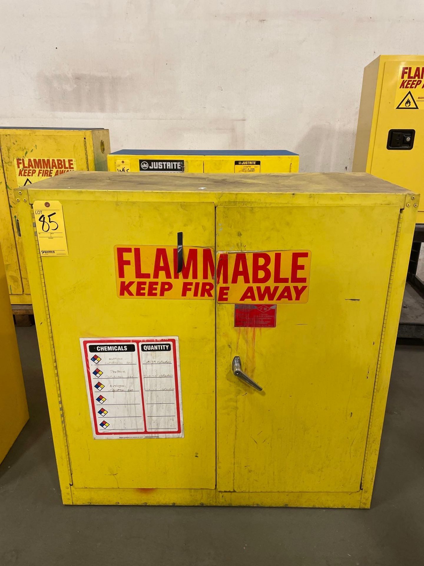 Lot of 2: (1) Just Rite Flammable Cabinets, (1) Eagle Flammable Cabinet, 43" X 18" X 45"