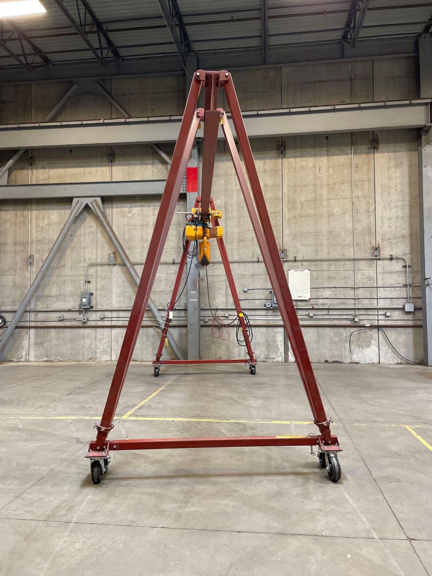 5 Ton A-Frame Gantry Crane on Casters with 5 Ton Harrington Hoist - Image 5 of 6