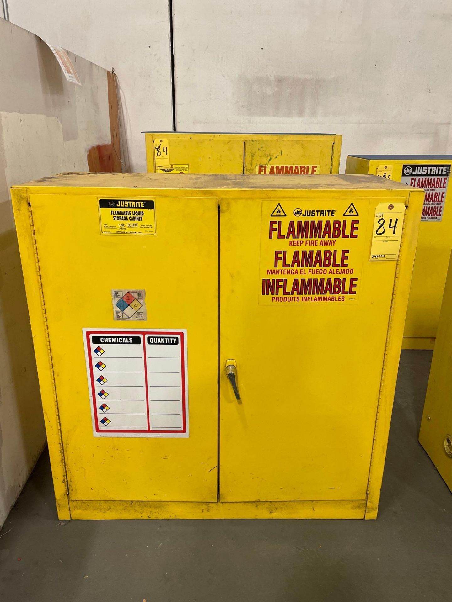 Lot of 2: (1) Just Rite Flammable Cabinets, (1) Eagle Flammable Cabinet, 43" X 18" X 45"