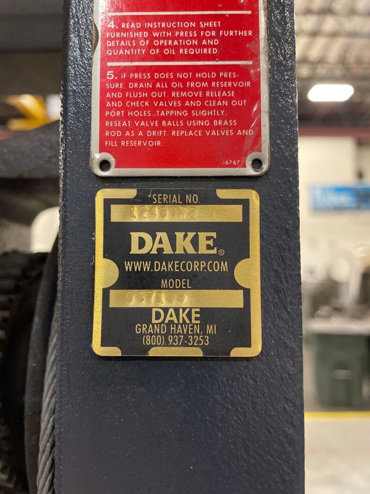 25 - 50 Ton Dake Model 907199 Shop Press - Image 5 of 8